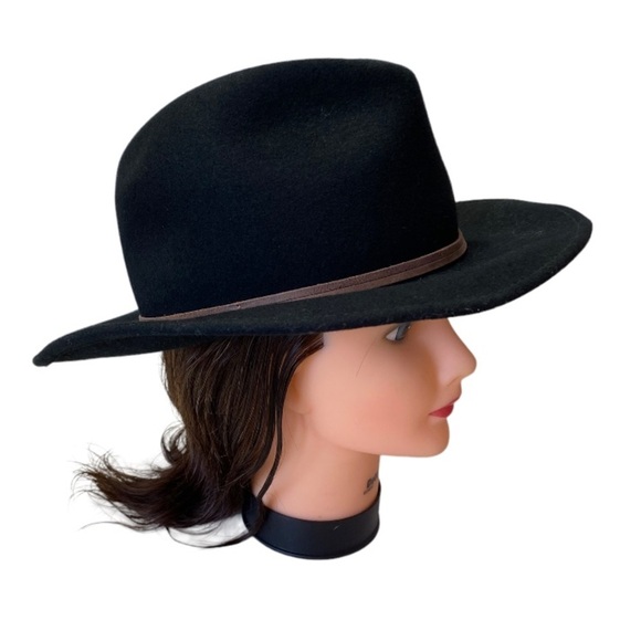 NWT Gottex Aurora 100% Wool Felt Charcoal Black Fedora Hat OSFM main image 8
